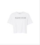 Women's White Mid-Length Boxy Tee