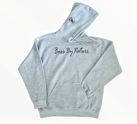Boss By Nature Grey Simple Hoodie