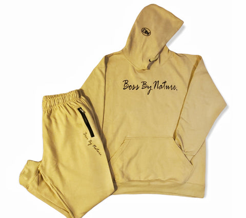 Boss By Nature Clothing Sand Hoodie / Jogger Set Black Simple Design