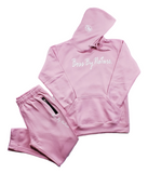 Boss By Nature Clothing Light Pink Hoodie / Jogger Set White Simple Design