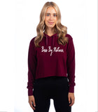 Boss by Nature Ladies Burgundy Simple Cropped Hoodie