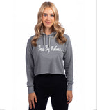 Boss by Nature Ladies Grey Simple Cropped Hoodie