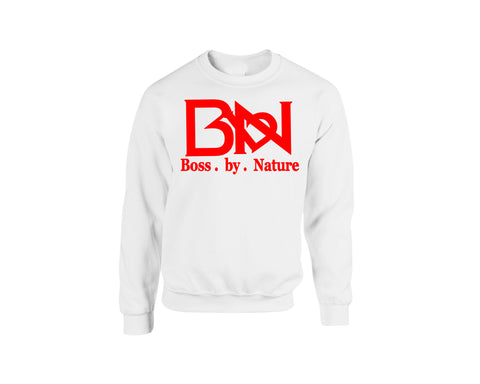 Boss By Nature White Classic Crew Neck Sweater
