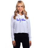Boss by Nature Ladies White Simple Cropped Hoodie